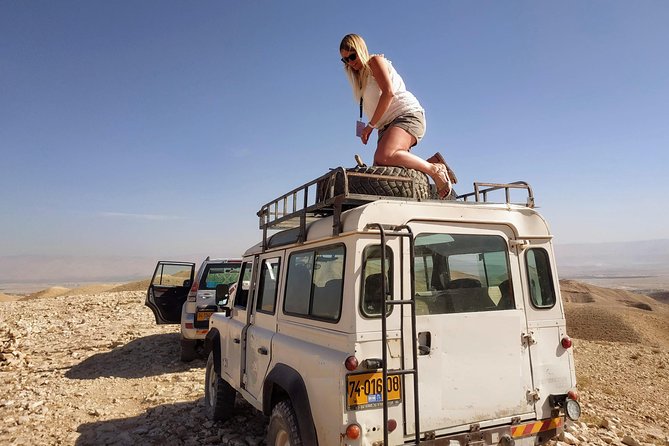 4WD St. George's Monastery Jordan Baptize Dead Sea adventure tour - St. George in the Benjamin Desert cliffs: the viewpoint that ties adventure to reflection