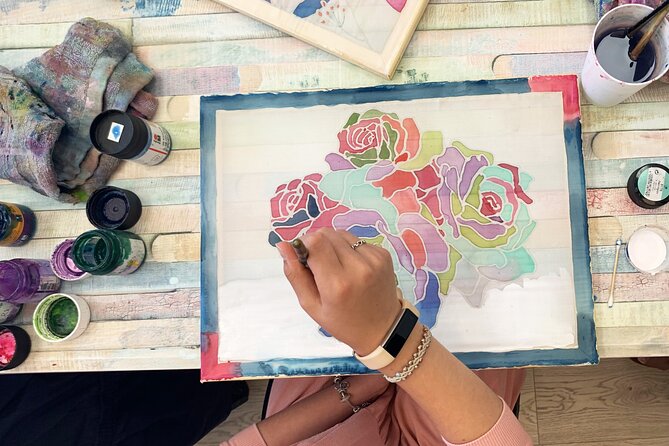 Private Silk Wall Hanging Painting Workshop in Jerusalem - Step-by-step coaching on colors and brush work